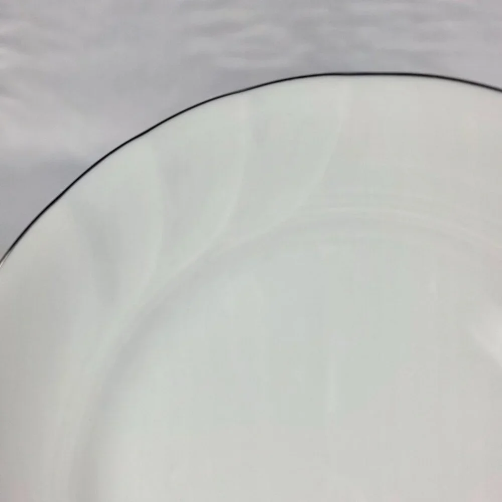 TWO Mikasa Wedding Band Platinum Bread Plates Swirled Platinum Trim